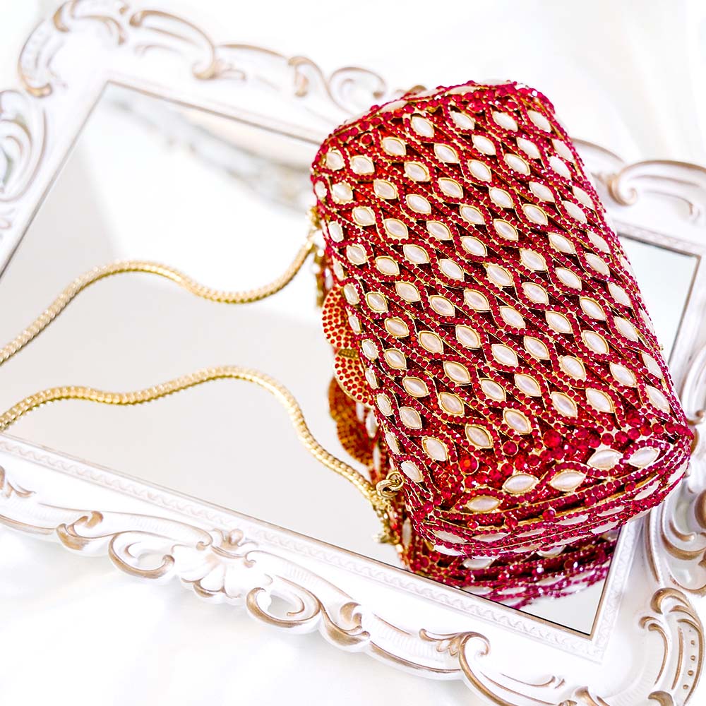 RubyGold Crystal Clutch Bag