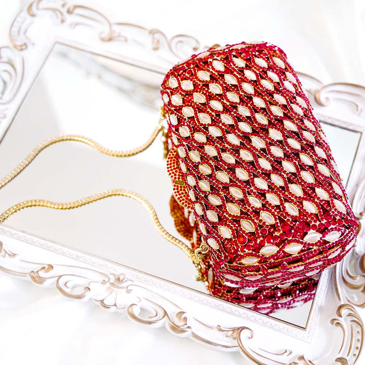 RubyGold Crystal Clutch Bag