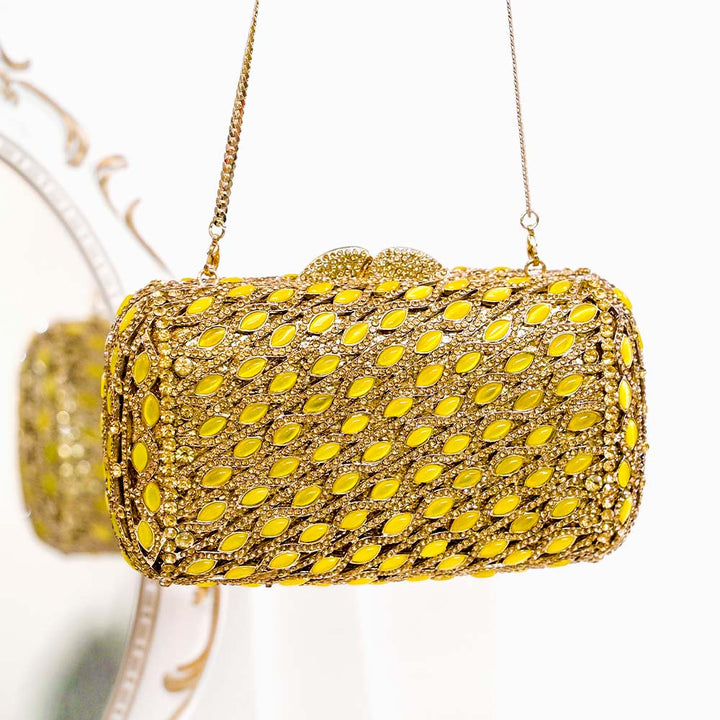 RubyGold Crystal Clutch Bag