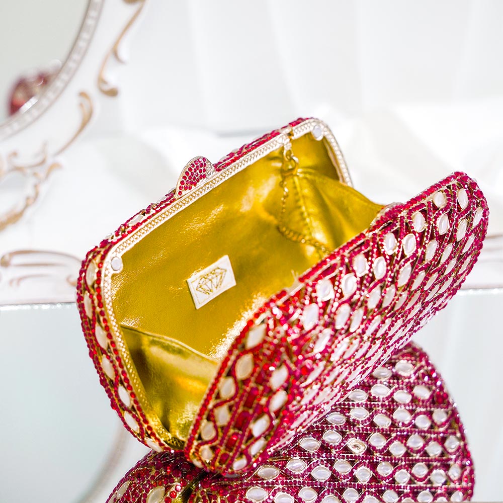 RubyGold Crystal Clutch Bag