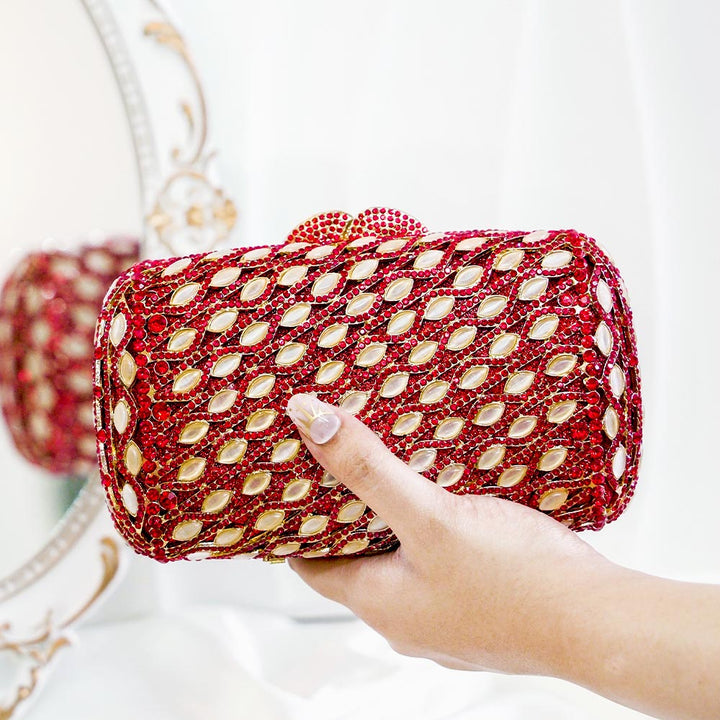 RubyGold Crystal Clutch Bag