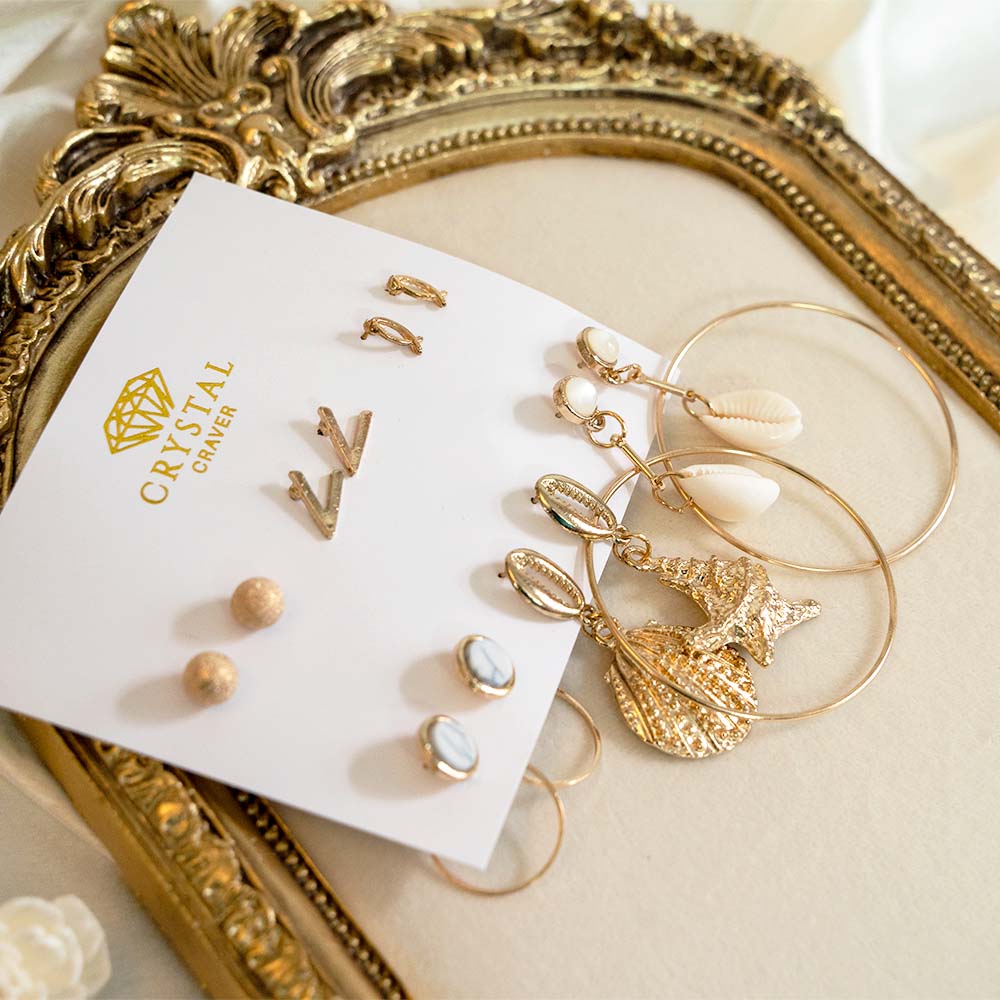 Seashell Earrings Set Of 6