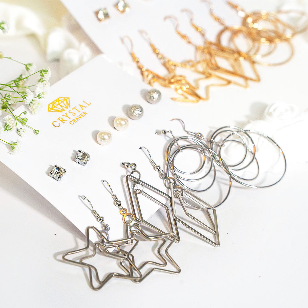 6 Pairs Geometric Earring Set