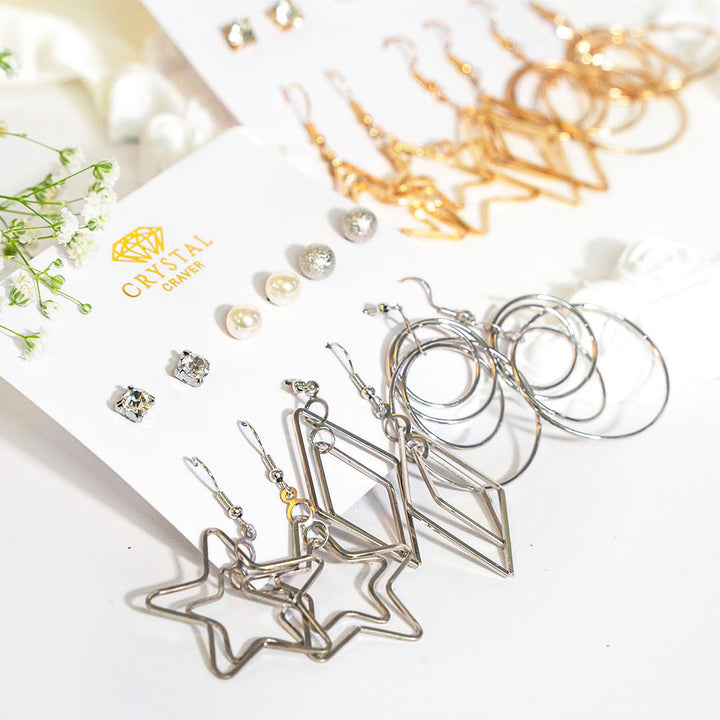 6 Pairs Geometric Earring Set
