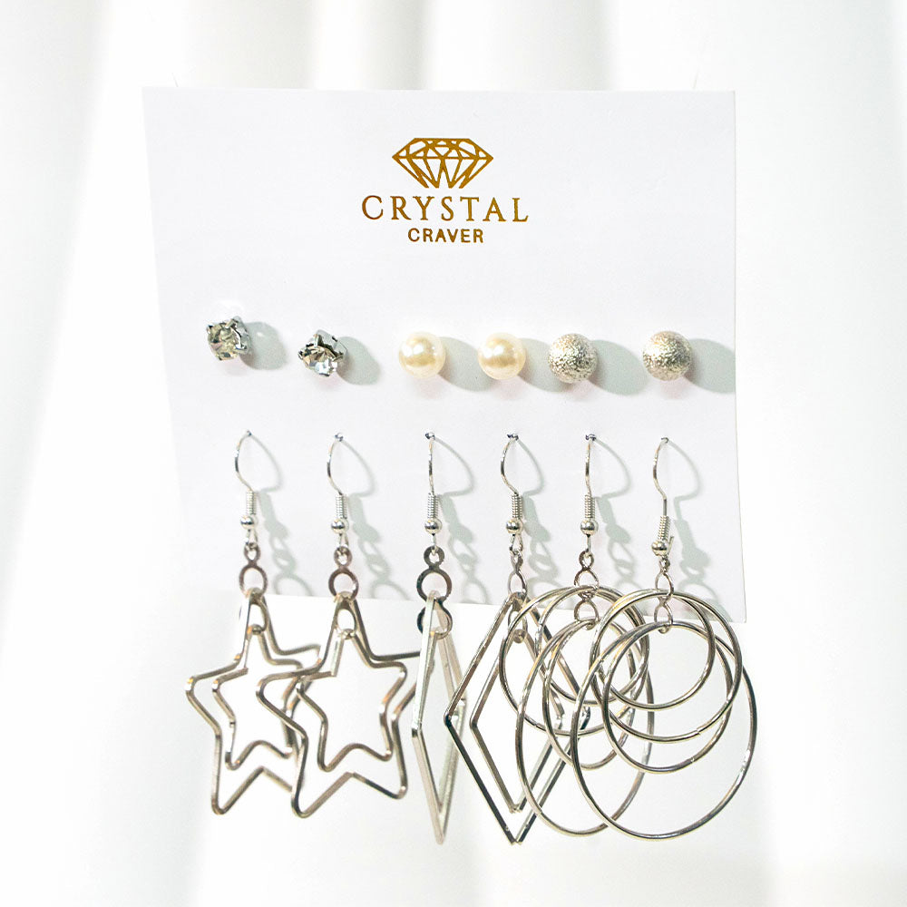 6 Pairs Geometric Earring Set