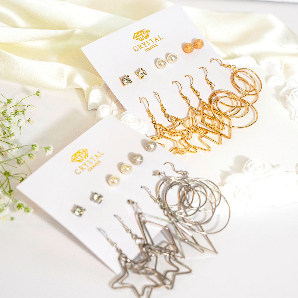 6 Pairs Geometric Earring Set