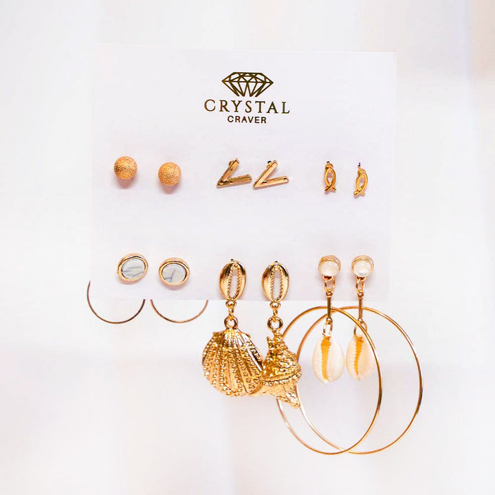 Seashell Earrings Set Of 6