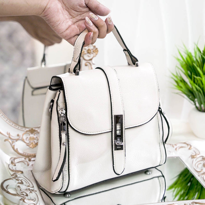 Ivory Zipper Sling Bag
