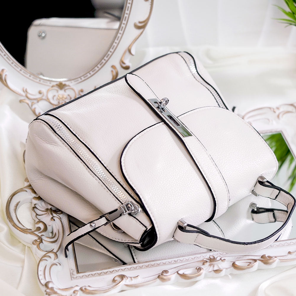 Ivory Zipper Sling Bag