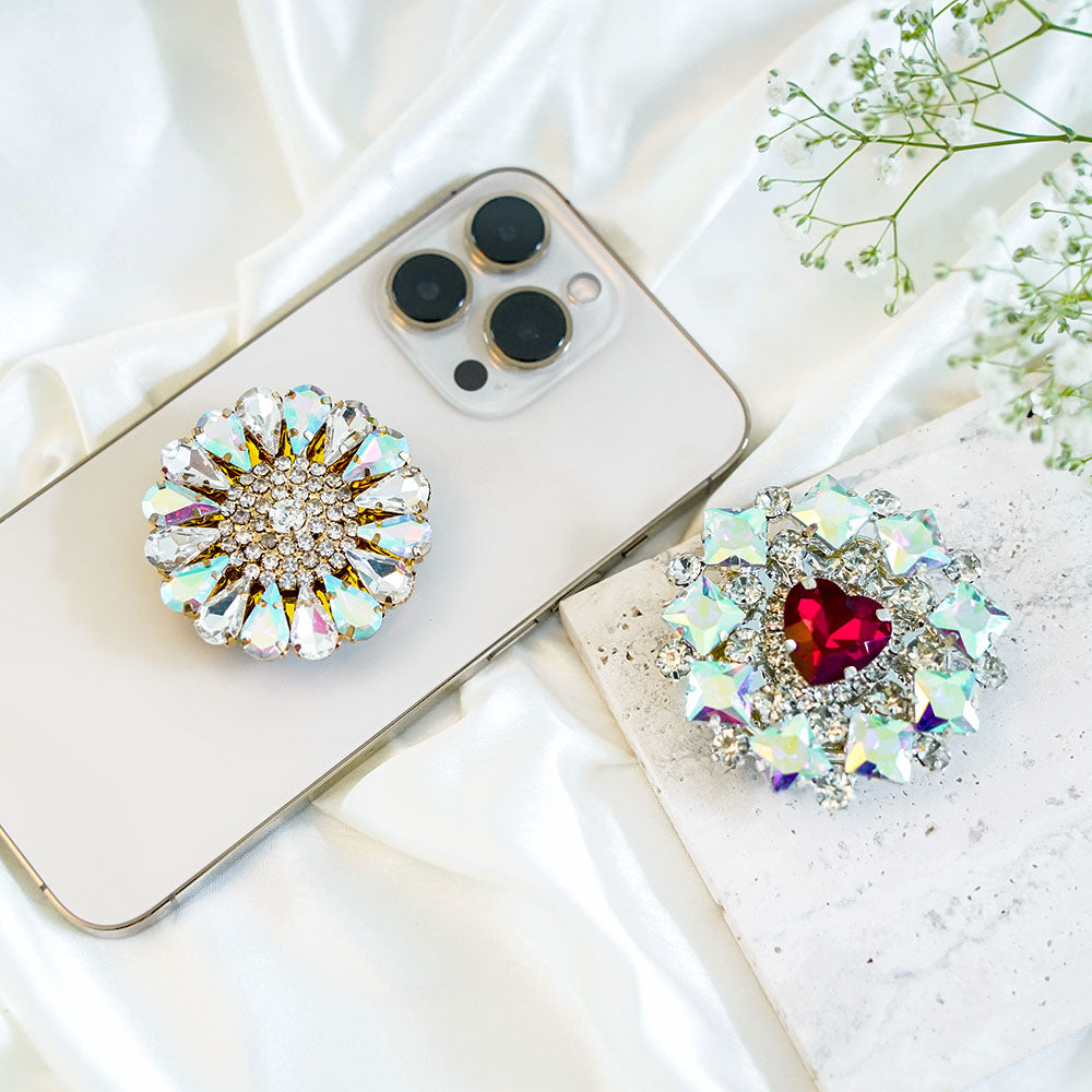 Luxury Holographic Crystal Pop Sockets