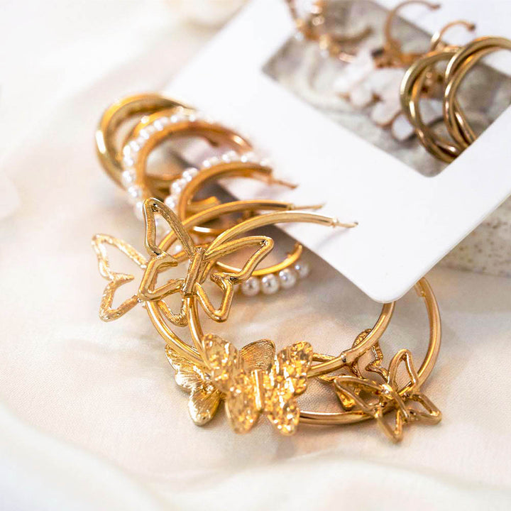 Glam Glory Hoops Earring Set Of 6