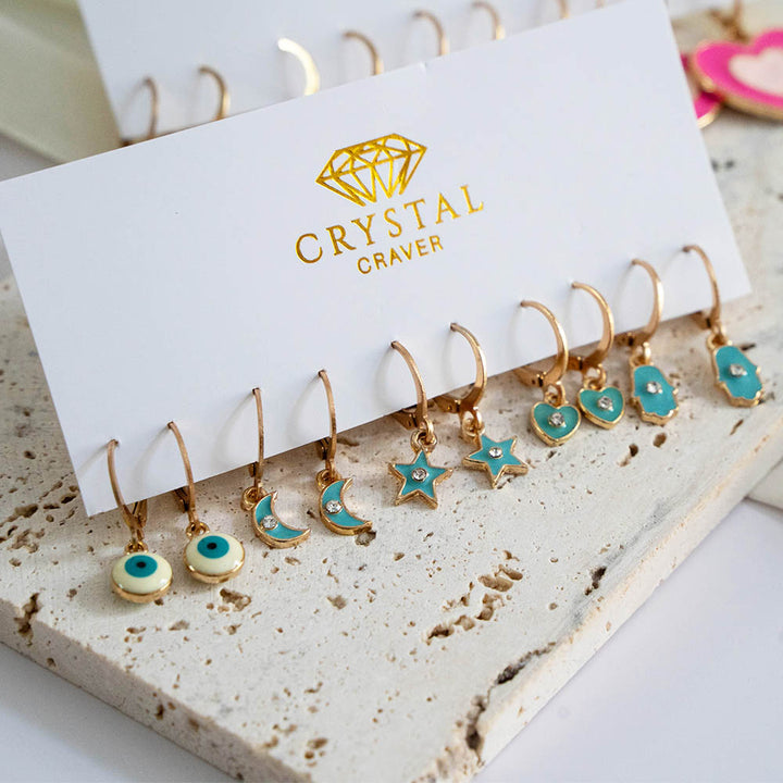 Charm Jewel Earring Set Of 5