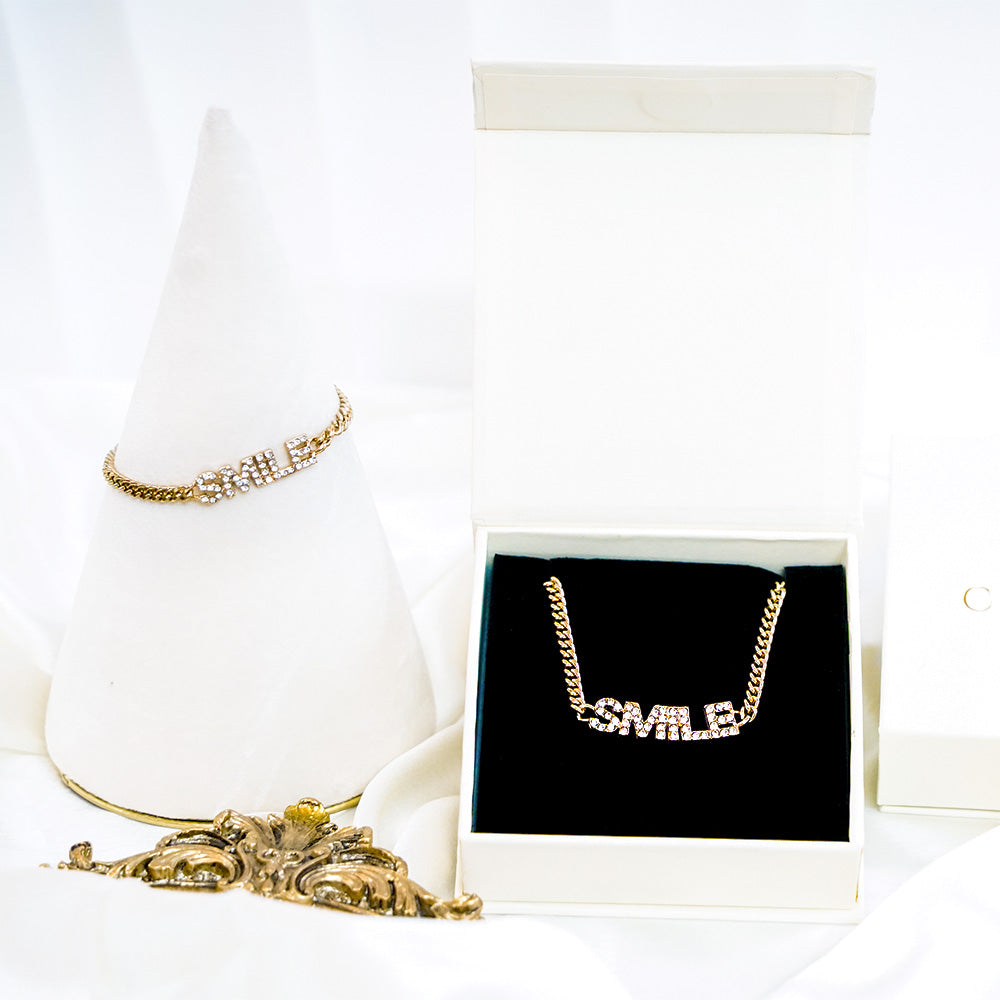 Smile Heavy Chain Gold Plated Jewelry Set