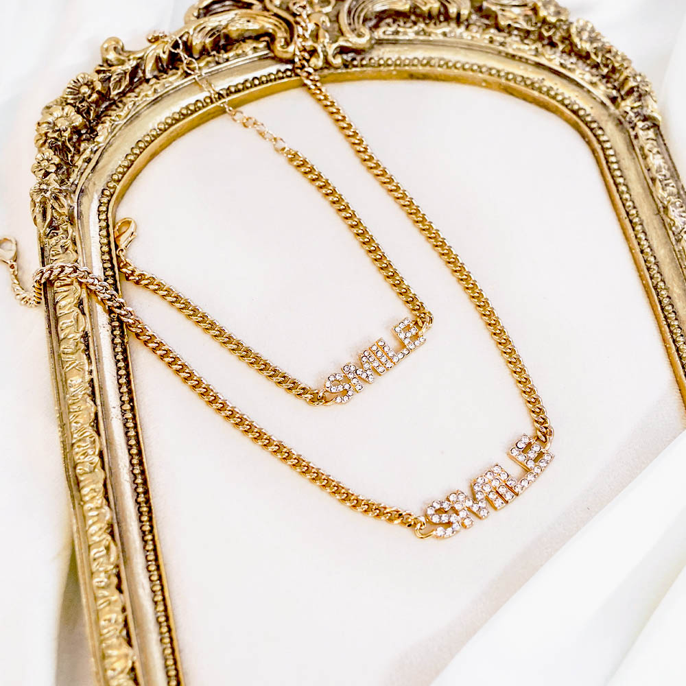 Smile Heavy Chain Gold Plated Jewelry Set