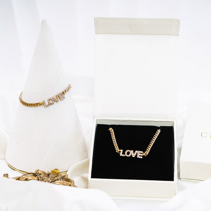 Love Heavy Chain Gold Plated Jewelry Set