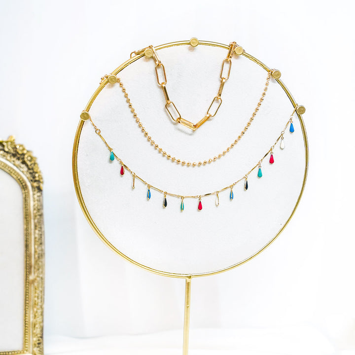 Bohemian Colorful Water Drop Necklace