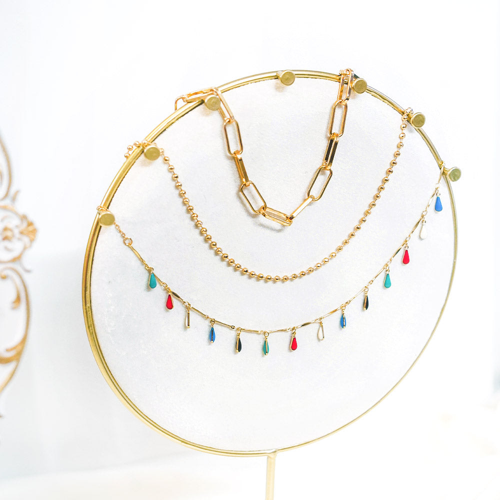 Bohemian Colorful Water Drop Necklace