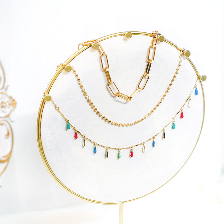 Bohemian Colorful Water Drop Necklace