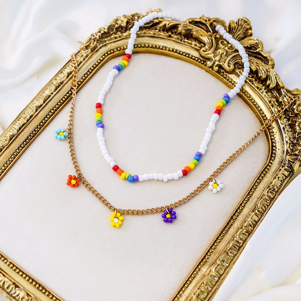 Colorful Beaded Layered Necklace