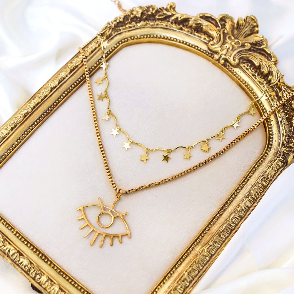 Evil Eye Necklace With Star Choker