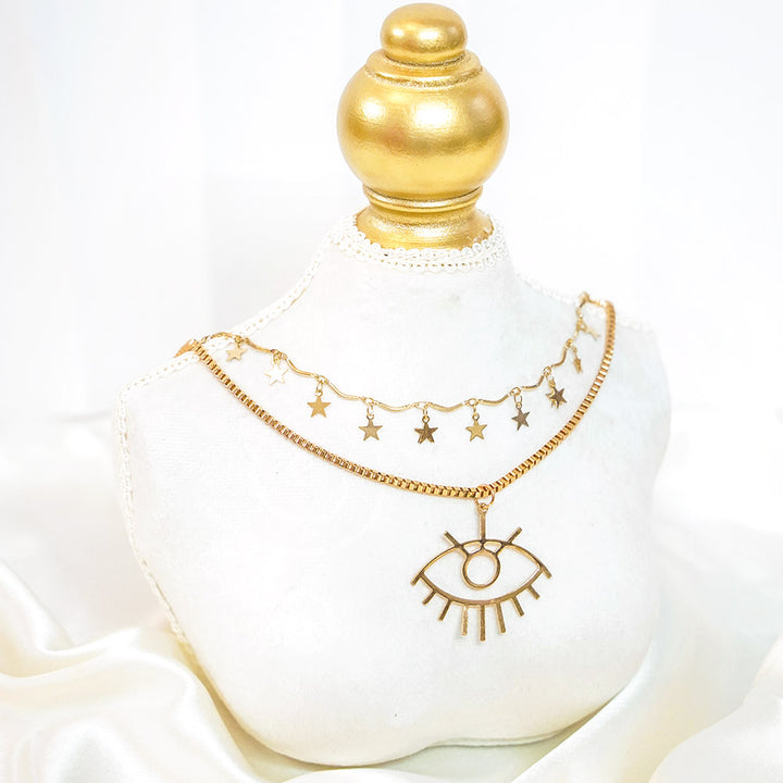 Evil Eye Necklace With Star Choker