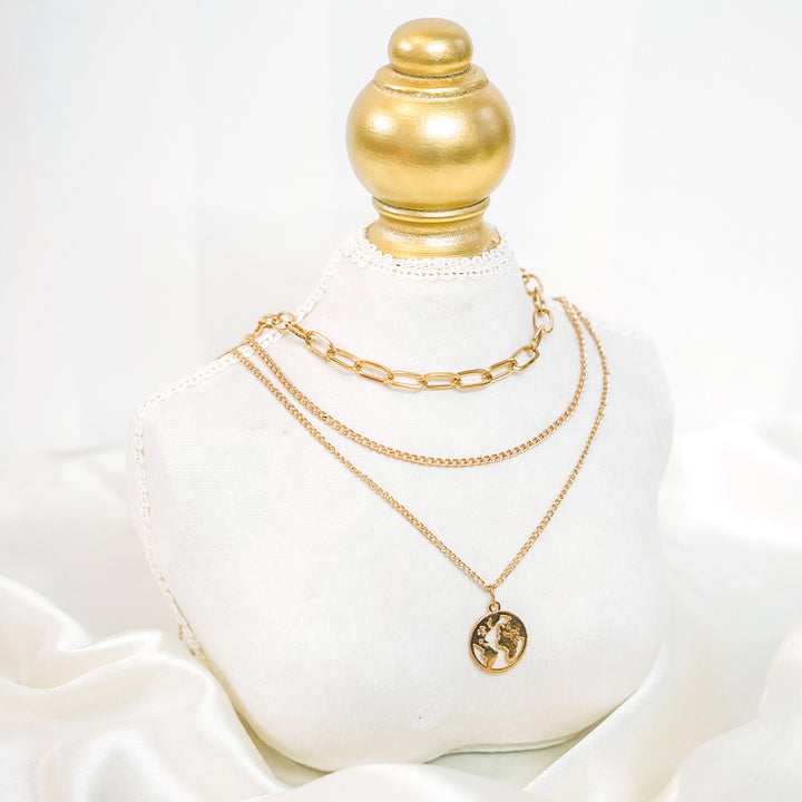 Minimalistic Gold Plated 3 Layer Necklace