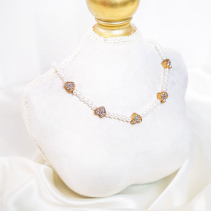 Heart Pearl Choker Necklace