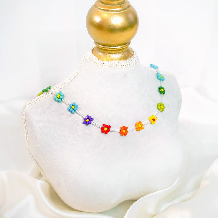 Summer Girl Rainbow Beaded Choker