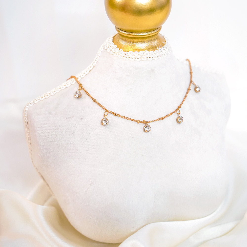 Diamond Droplets Dainty Necklace