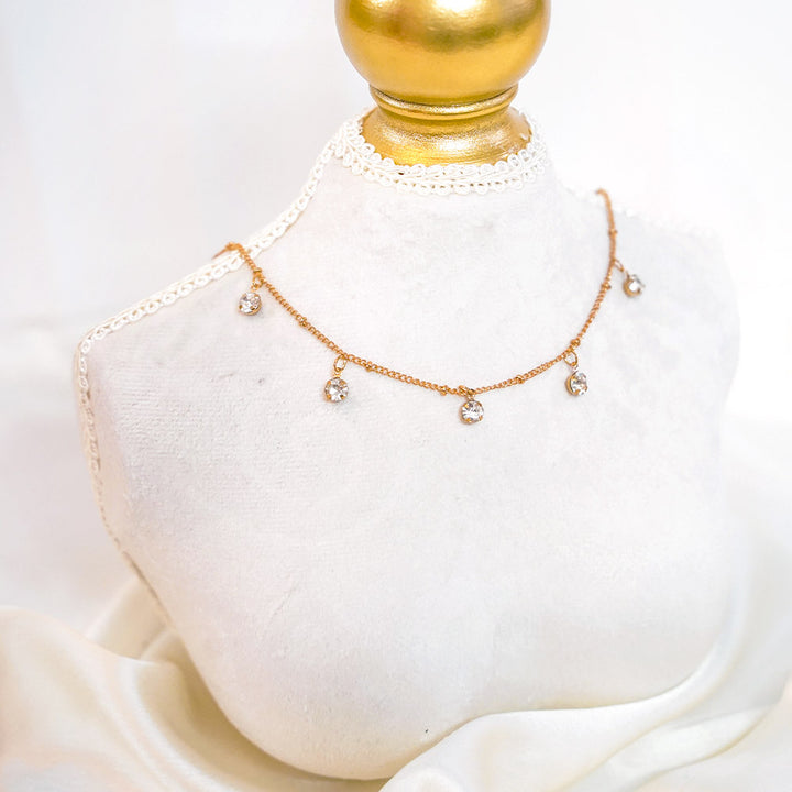 Diamond Droplets Dainty Necklace