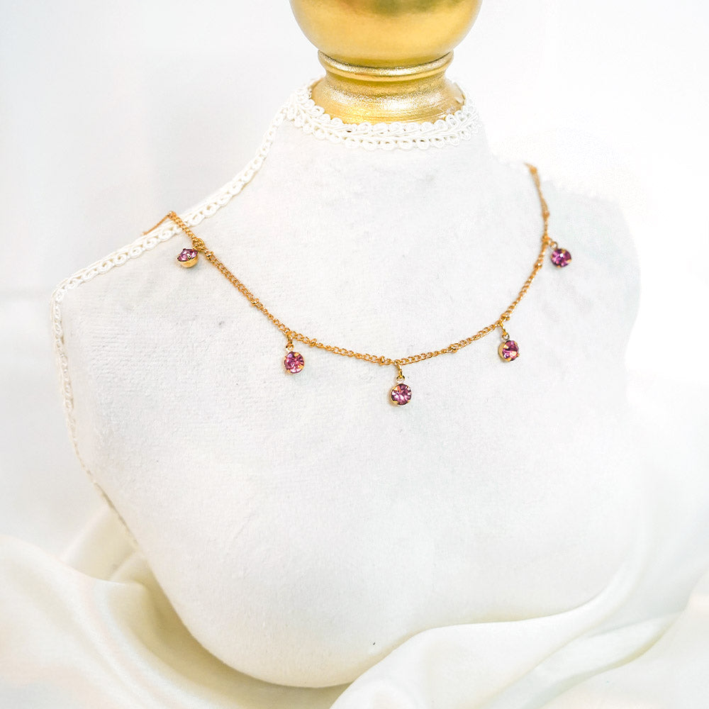 Diamond Droplets Dainty Necklace