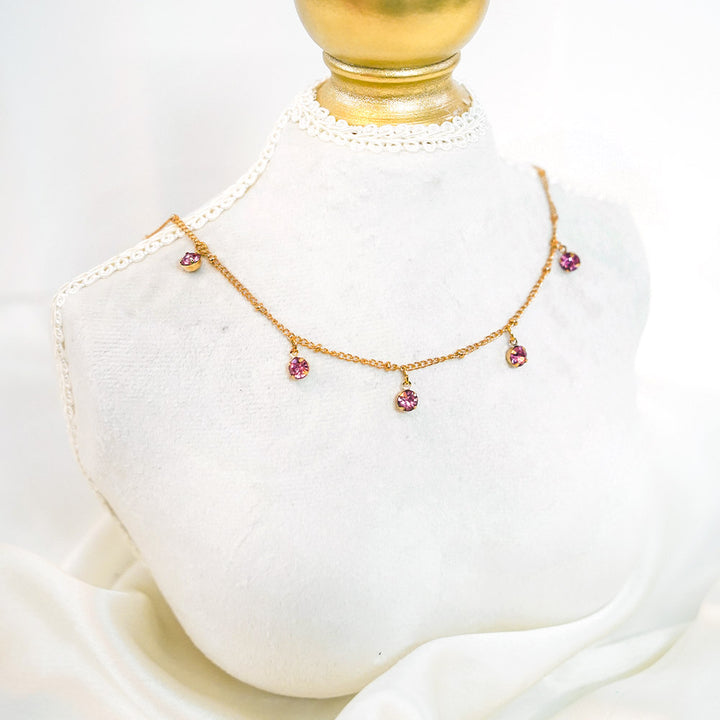 Diamond Droplets Dainty Necklace