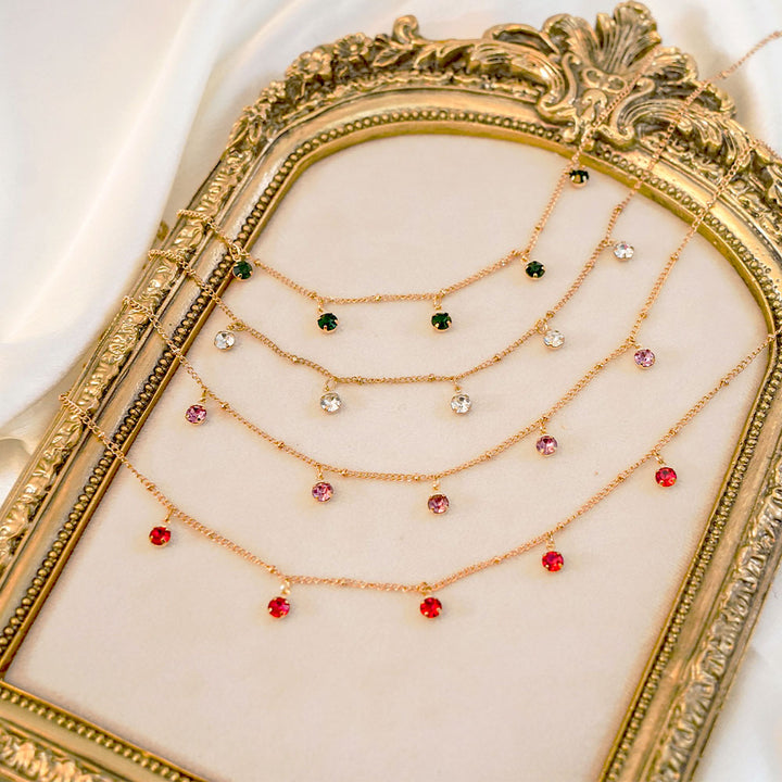 Diamond Droplets Dainty Necklace