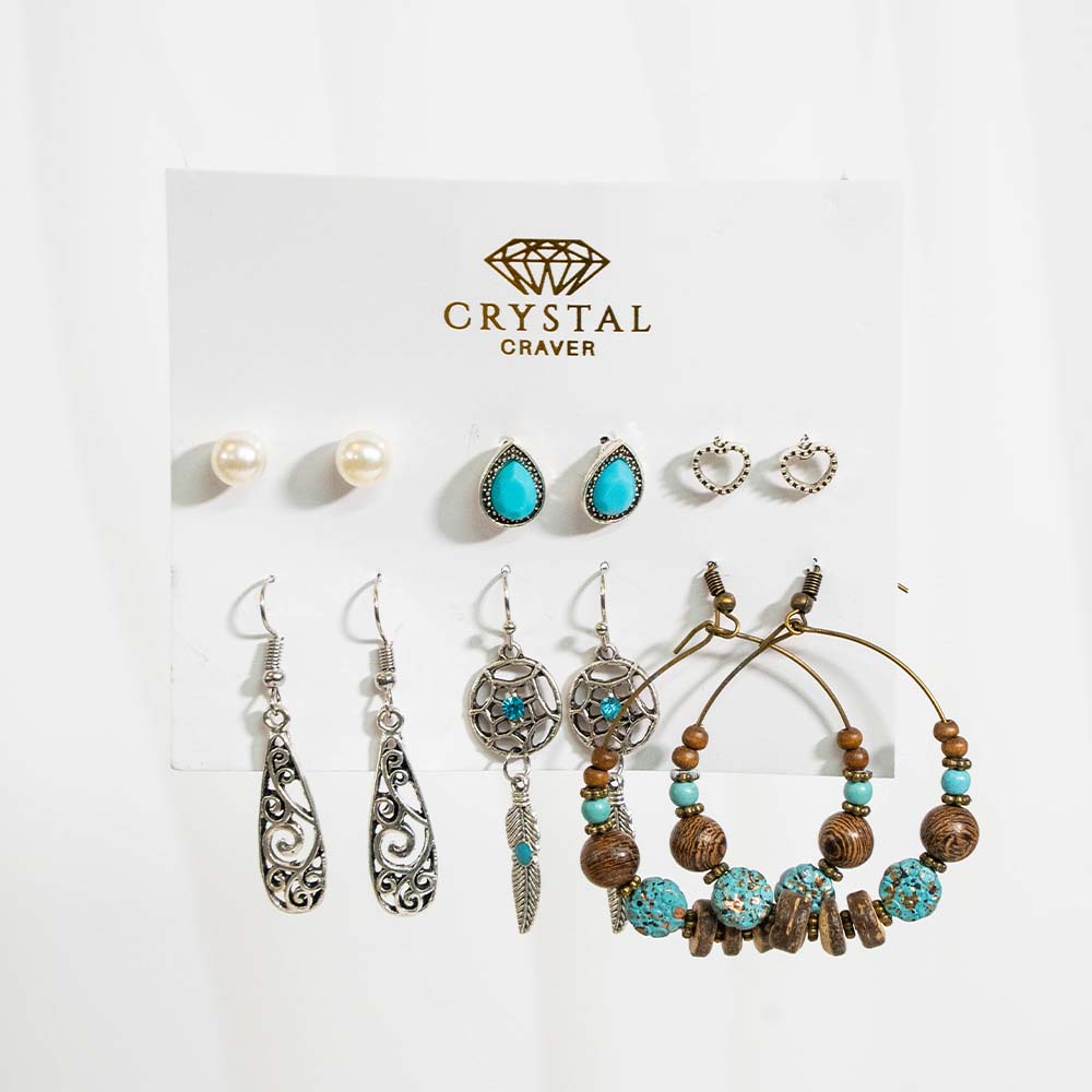 Bohemian Style Earring Set Of 6