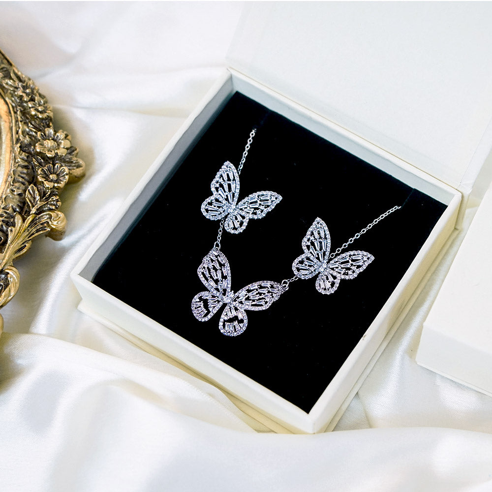 Dazzling Cubic Zirconia Butterfly Set