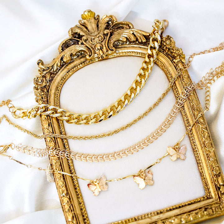 Set of 4 Gold-Tone Stackable Bracelets