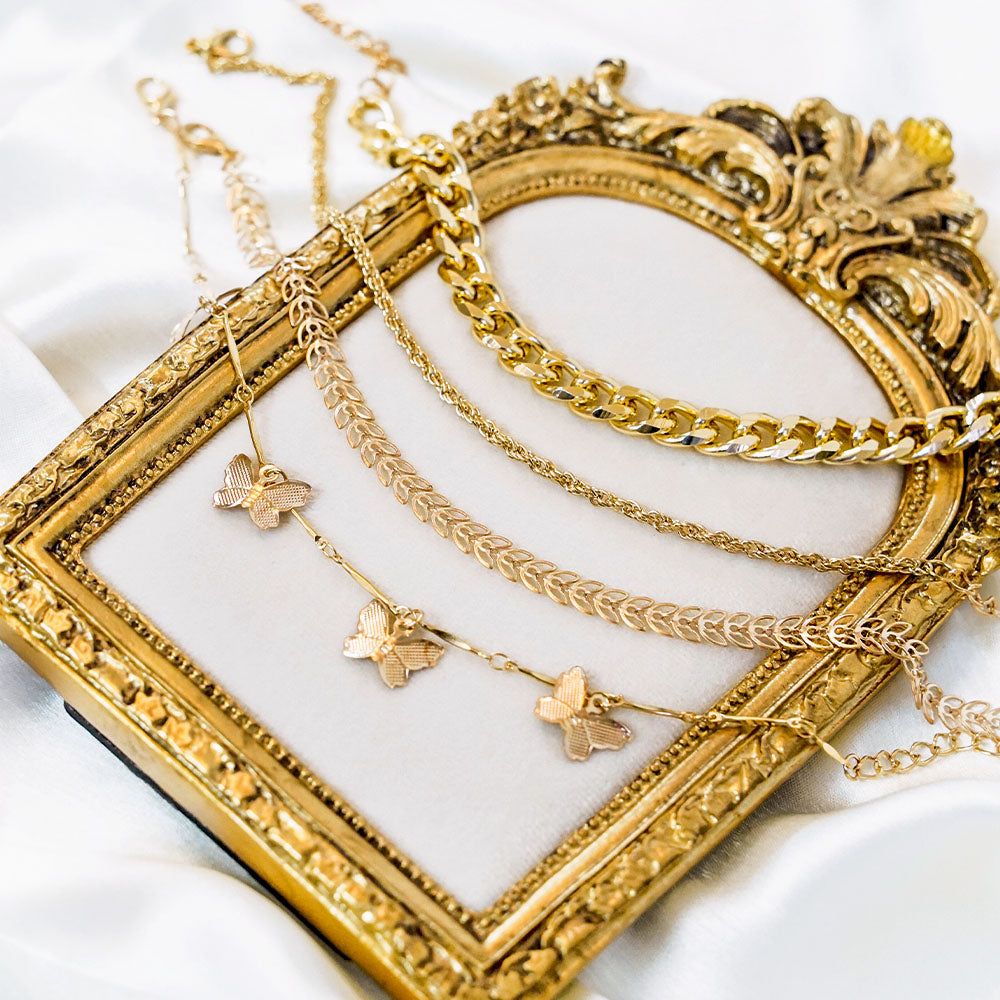 Set of 4 Gold-Tone Stackable Bracelets