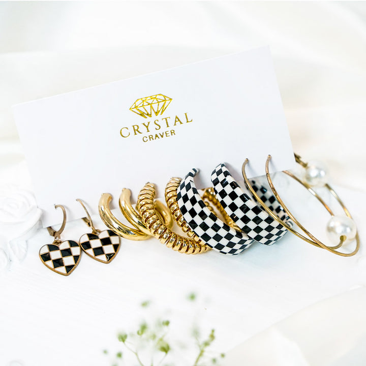 Check Mate Hoops Earring Set