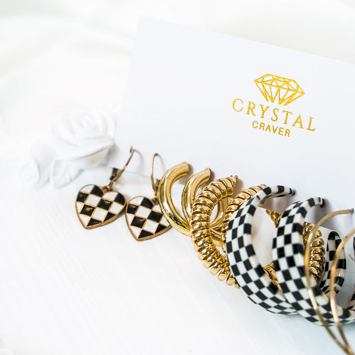 Check Mate Hoops Earring Set