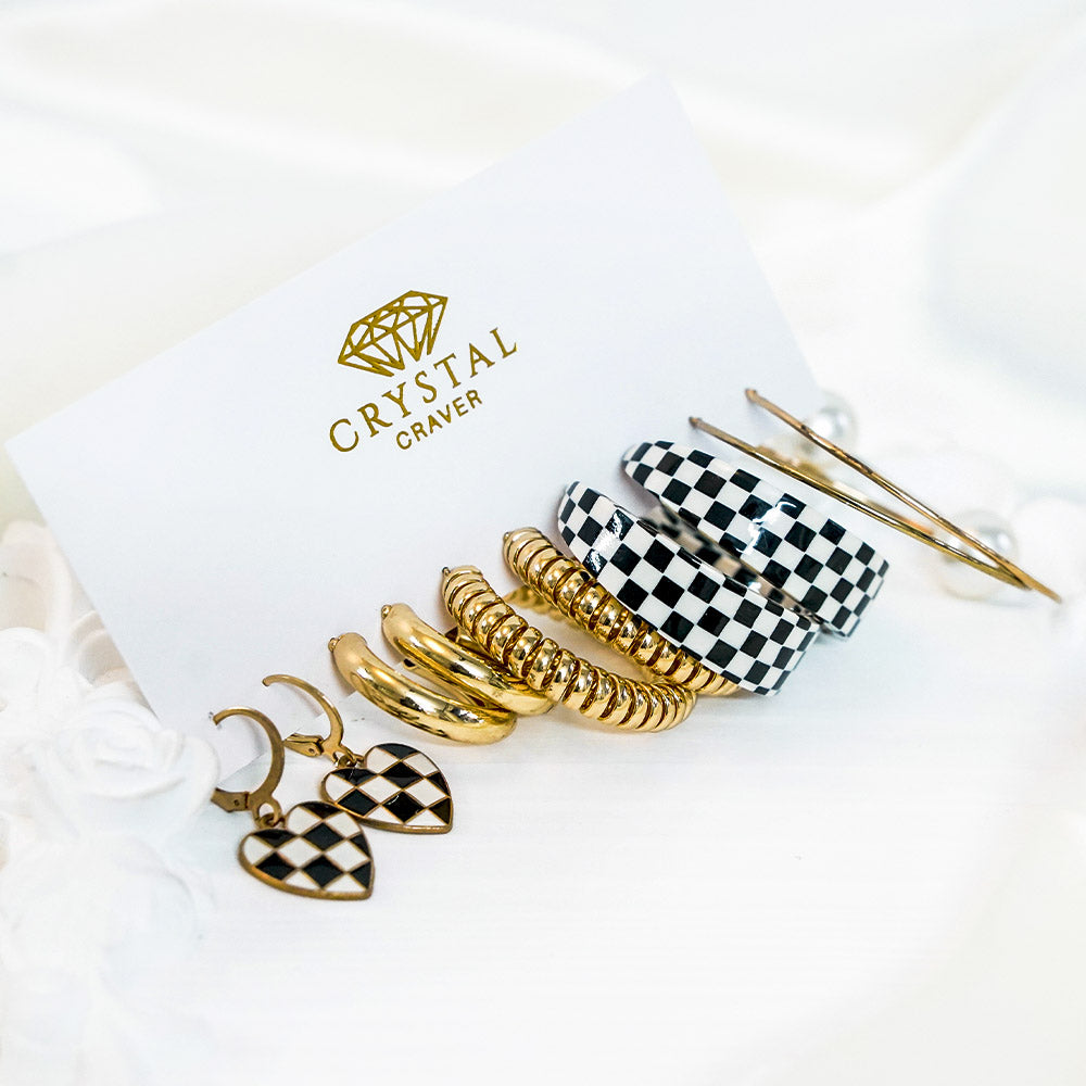 Check Mate Hoops Earring Set
