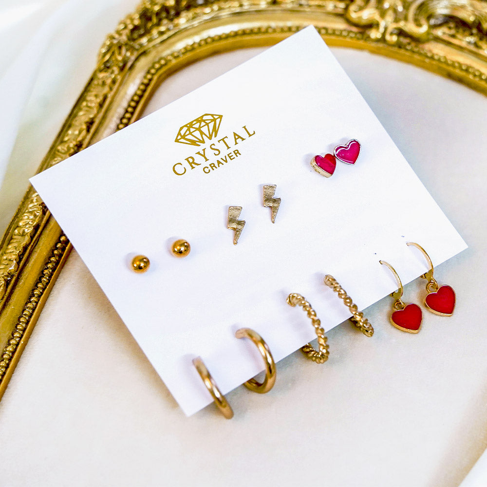 Valentine Heart Earring Set