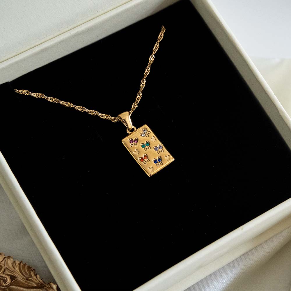 Colorful Butterfly Stainless Steel Necklace