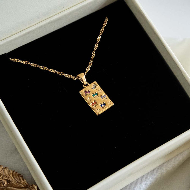 Colorful Butterfly Stainless Steel Necklace
