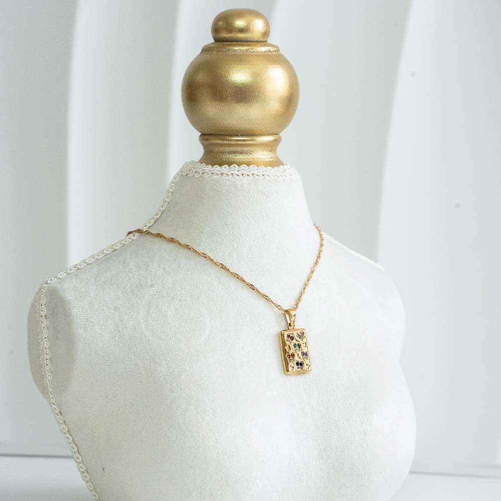 Colorful Butterfly Stainless Steel Necklace