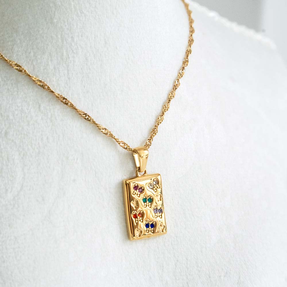 Colorful Butterfly Stainless Steel Necklace