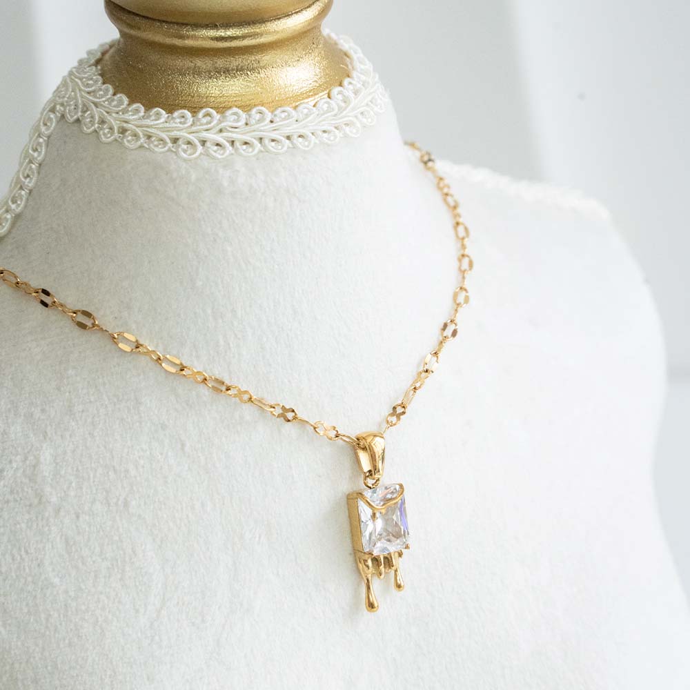 Melting Diamond Stainless Steel Necklace