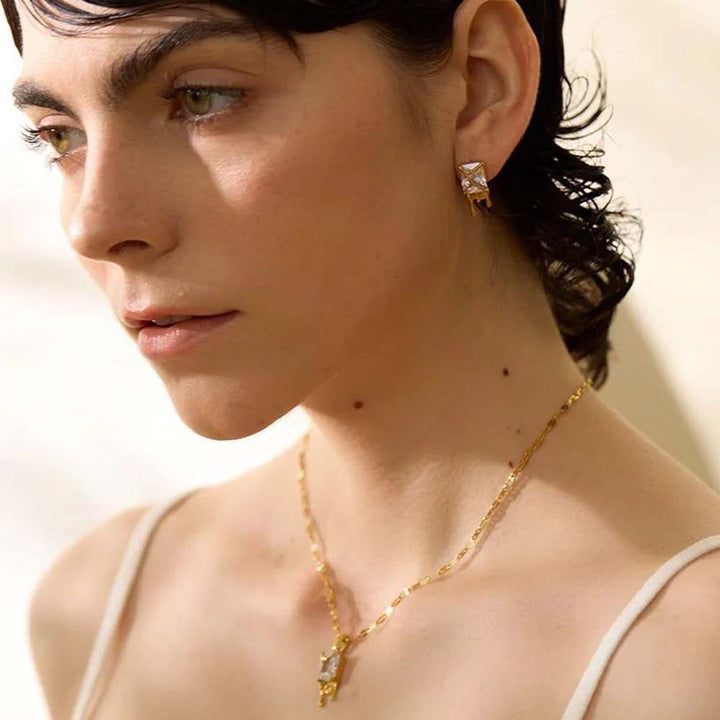 Melting Diamond Stainless Steel Necklace