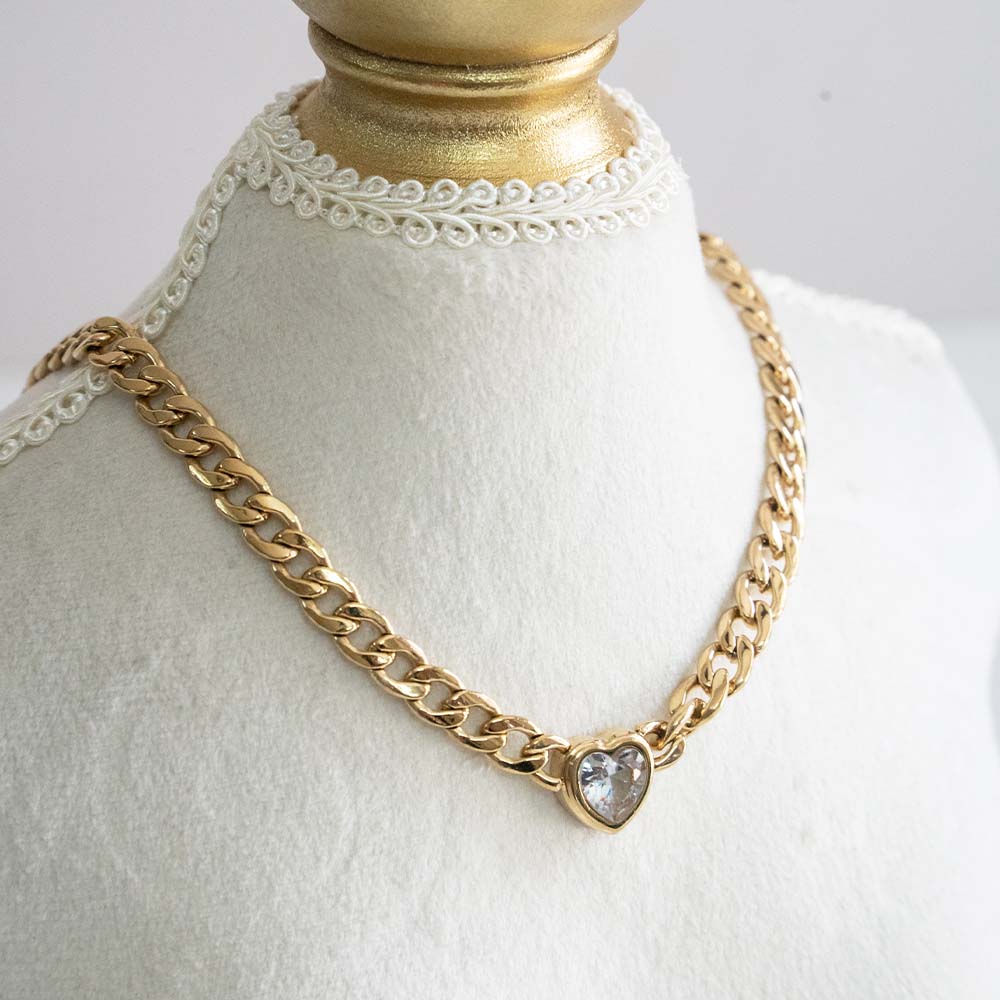 Heart Link Stainless Steel Necklace