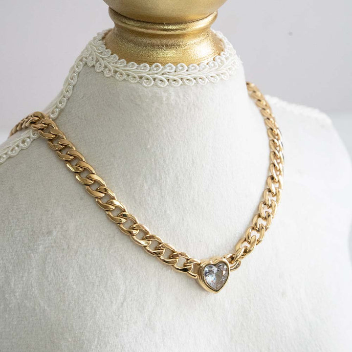 Heart Link Stainless Steel Necklace