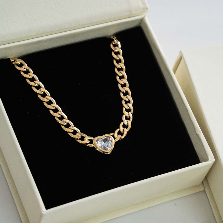 Heart Link Stainless Steel Necklace